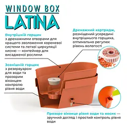 Вазон Santino Latina WB з картриджем 6.7 л антрацит (2007667) - мініатюра 3