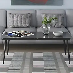 Стіл журнальний трансформер Dandi Small Ferrum-decor 45x120(160)x60 Чорний метал ДСП Сосна Кембра 16 мм (FRD-106786)