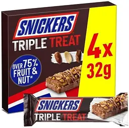 Шоколадні батончики Snickers Triple Treat 4х32 г