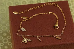 Браслет Xuping Jewelry на ногу Пташка 22 см 1 мм подовжувач ланцюга 5 см золотистий