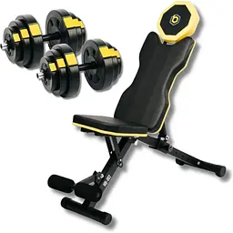Набір Besport PowerPro гантелі 2х18,5кг з лавою WB-002