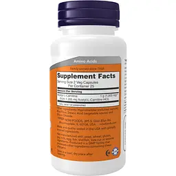 Ацетил-L Карнітін Now Foods Acetyl L-Carnitine 500 мг 200 капсул - мініатюра 2