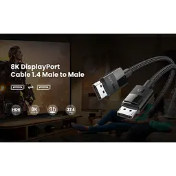Кабель Ugreen DP114 DisplayPort to DisplayPort V1.4 1.5m Black (80391) [165596] - мініатюра 12