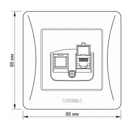 Комп'ютерна розетка Videx BINERA CAT6 одинарна сереб (VF-BNSK1PC6-SS) - мініатюра 6