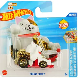 Базова машинка Hot Wheels Celebration Racers Feline Lucky біло-червона (5785) HYW52-N521