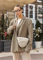 Жіноча кросбоді сумка бананка Sambag Sofi сіра 20 × 18 × 5 см (88193030)
