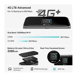 Бездротовий мобільний маршрутизатор TP-Link, M7750 M7750 - мініатюра 5