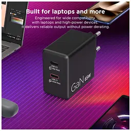 Блок живлення до ноутбуку Lenovo Dual USB-C 65W GaN Charger (40AW065BEU) - мініатюра 12