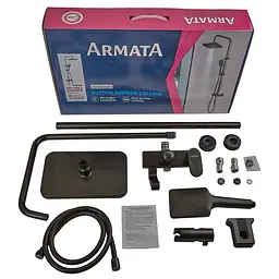 Душева система з алюмінію Armata BCG-009-J Black 3 режими CH6560, Чорний матовий - мініатюра 3