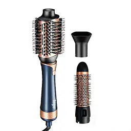 Професійний стайлер для волосся 3 в 1 New Professional Salon — фен-щітка, випрямляч та укладка / 600 Вт / 4 режими нагріву
