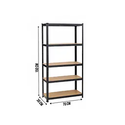 Стелаж LEOBRO Premium Black 150 х 70 х 30 см, 175кг/полиця, 5 полиць (LB-R113) - мініатюра 2
