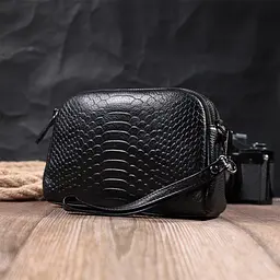 Сумка для жінок Vintage 22799 19х12х7 см Чорний - мініатюра 9