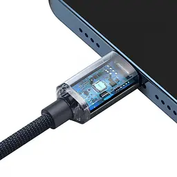 Кабель Baseus Lightning USB-C to Lightning Crystal Shine 20W 1.2m Black (CAJY000201) - мініатюра 3