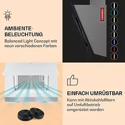 Витяжка Klarstein Aurora Eco 60 см (10039928) - мініатюра 4