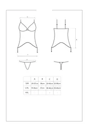 Корсет і стрінги Obsessive Contica L/XL чорний - мініатюра 7