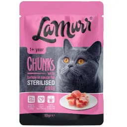 Вологий корм La Murr Chunks для стерилізованих котів з індичкою 4 шт. х 100 г - мініатюра 2
