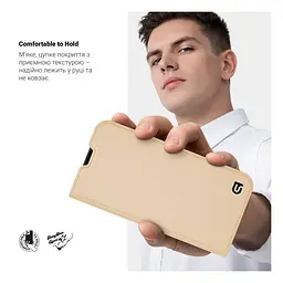 Чехол-книжка для ZTE Nubia V70 4G, OneFold Case, золотой, из экокожи (PU) и TPU, с магнитом, с подставкой и отделением для карт, трансформируется в подставку, противоударный, защита всего корпуса, ArmorStandart (ARM83001) - мініатюра 5