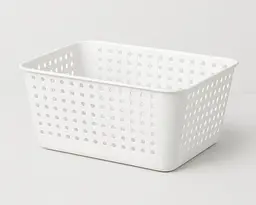 Органайзер IKEA 15×20×10 см білий пластиковий контейнер з ручками для зберігання
