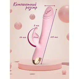 Вібратор Passion подвійний з обертанням рожевий (4821002029563) - мініатюра 2