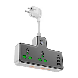 Мережевий фільтр живлення HOCO AC11A, 2 роз, 3 USB, USB-C, 17W, 1,5м Black (AC11AB)