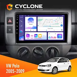 Штатна магнітола Volkswagen Polo 2005-2009 Cyclone C9-011 4x64, DSP Cyclone (НФ-00007173)