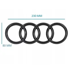 Задня емблема Audi Чорна Глянець 230х80 мм на скотчі (Завод) - мініатюра 2