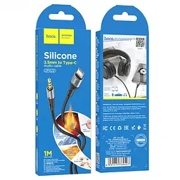 Кабель Hoco UPA22 Type-C silicone digital audio conversion cable Black - мініатюра 2