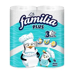 Паперові рушники Familia 90 відривів 3 шари 4 рулони (8690536024612)
