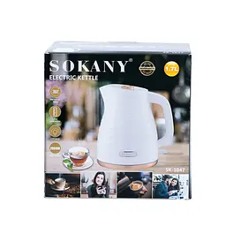 Електрочайник Sokany SK-1047 дисковий 1,7л, білий Sokany SK1047 - мініатюра 8