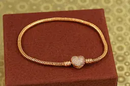 Браслет Xuping Jewelry Пандора із сердечком із фіанітів 19 см 3 мм золотистий