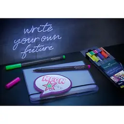 Лайнер Faber-Castell набір ручок капілярних Grip Finepen neon тригранна 0,4 мм, 5 кольорів (32144) - мініатюра 3