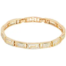 Браслет XUPING Позолота 18K "Інкрустація цирконієм" довжина з дод. замком 17.5,19.5см х 6мм (200277)