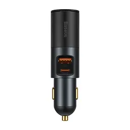 Автомобільний зарядний пристрій Baseus Share Together Lighter Expansion Port U+C 120W Gray (CCBT-C0G) [61085] - мініатюра 2
