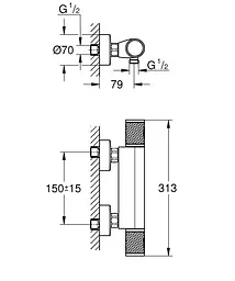 Термостат для душу Grohe Grohtherm 1000 Performance 34827KF0 Чорний матовий - мініатюра 5