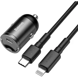 Автомобільний заряд Baseus Tiny Star Xiaomini PPS QC+Cable Type-C to Lightning 18W 1m TZVCHX-0G Grey
