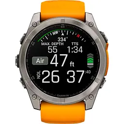 Смарт-годинник Garmin Fenix 8 AMOLED Sapphire 51mm Titanium with Spark Orange/Graphite Silicone Band (010-02905-10) [115048] - мініатюра 10