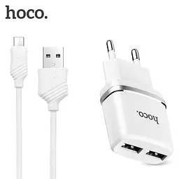 Зарядний пристрій Hoco C12 набір із кабелем micro 2 USB-порти - мініатюра 2