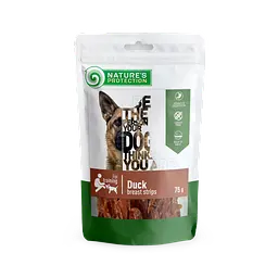 Ласощі для собак Nature's Protection Snacks For Dogs, Duck Breast Strips смужки з качиної грудки, 75 г