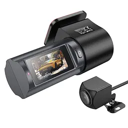 Відеореєстратор HOCO DV8 2K display hidden driving recorder(with rear camera) Black - мініатюра 3