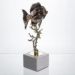 Декоративна фігурка Yiwu Gold Fish 16x8x30 см металева статуетка золотої рибки колекційна для дому декор на камін HP-7-18 - мініатюра 6