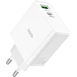 СЗУ HOCO C113A 110-240V, PD65W+Q3.0, USB+Type-C, White, Box