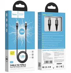 Кабель Hoco X50 Type-C to Type-C Exquisito 100W charging data cable ( L-1M ) Black - мініатюра 3