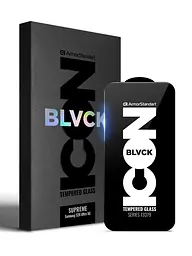 Захисне скло для Samsung Galaxy S26 Ultra 5G, Supreme Black Icon, повноекранне загартоване скло 9H, 3D, протиударне, ультратонке, глянцеве, з олеофобним і жировідштовхуючим покриттям, з сіточкою на динамік, преміум, ArmorStandart (ARM89256)
