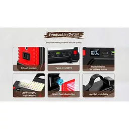 Портативна електростанція Remax Tank Series 150W Power Station RPP-325 36000 mAh 3USB/Type-C/DC/AC black - мініатюра 5