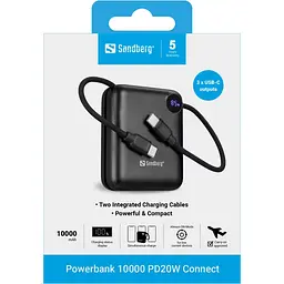 Павербанк Sandberg Black 10 000 mAh / 20 Вт (421-26) - мініатюра 5