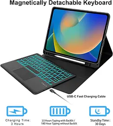 Чохол з клавіатурою IVEOPPE для iPad Air 13 дюймів 2024 (M2) - Чохол з клавіатурою Touchpad для iPad Pro 12,9 дюйма - мініатюра 7