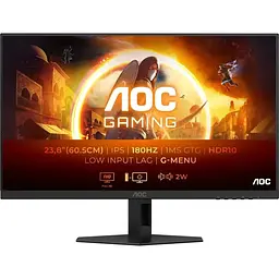 Монітор AOC TFT 23.8` 24G4XE, IPS, 180Гц, 0,5мс, 2хHDMI, DP, колонки, чорно-сірий