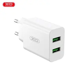 Мережевий зарядний пристрій XO L119 (EU) dual USB-A QC18W fast charging charger Білий - мініатюра 5