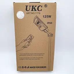 Ліхтар вуличний акумуляторний світильник 10000mAh з пультом на сонячній батареї LED Solar Street Light 125W UKC 7778 - мініатюра 6