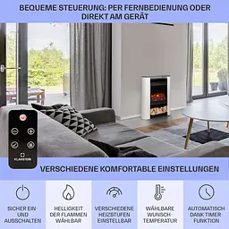 Електричний камін Klarstein Studio 5 Arc 40 м² (10038400) - мініатюра 4